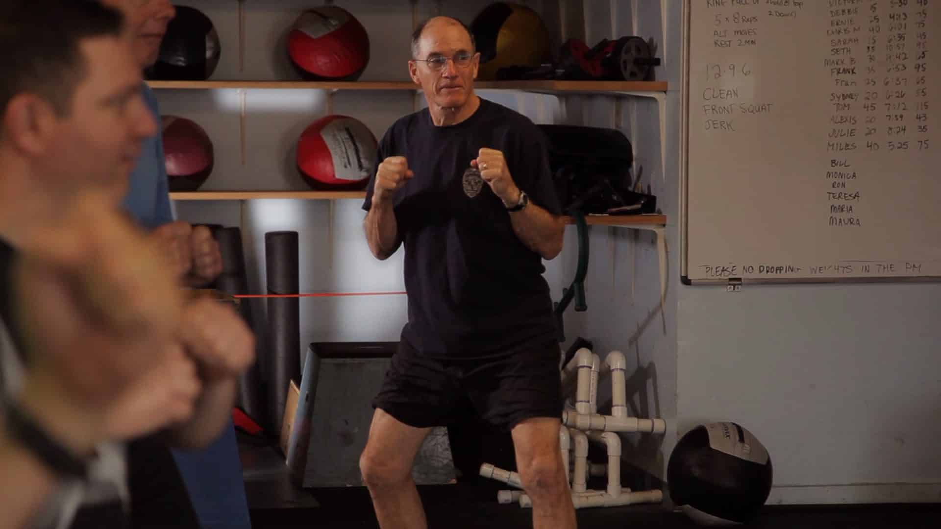 A man in a boxing class